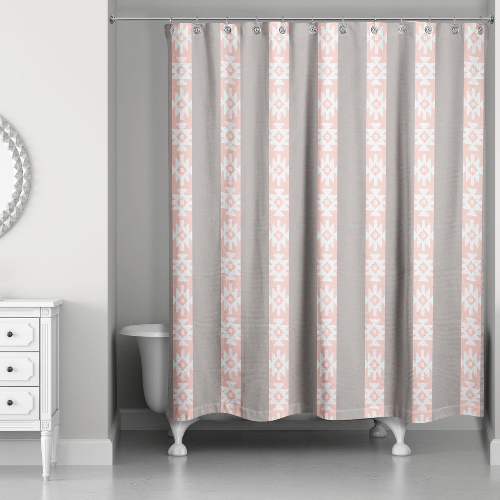 Southwestern Pattern in Pink and Gray Shower Curtain