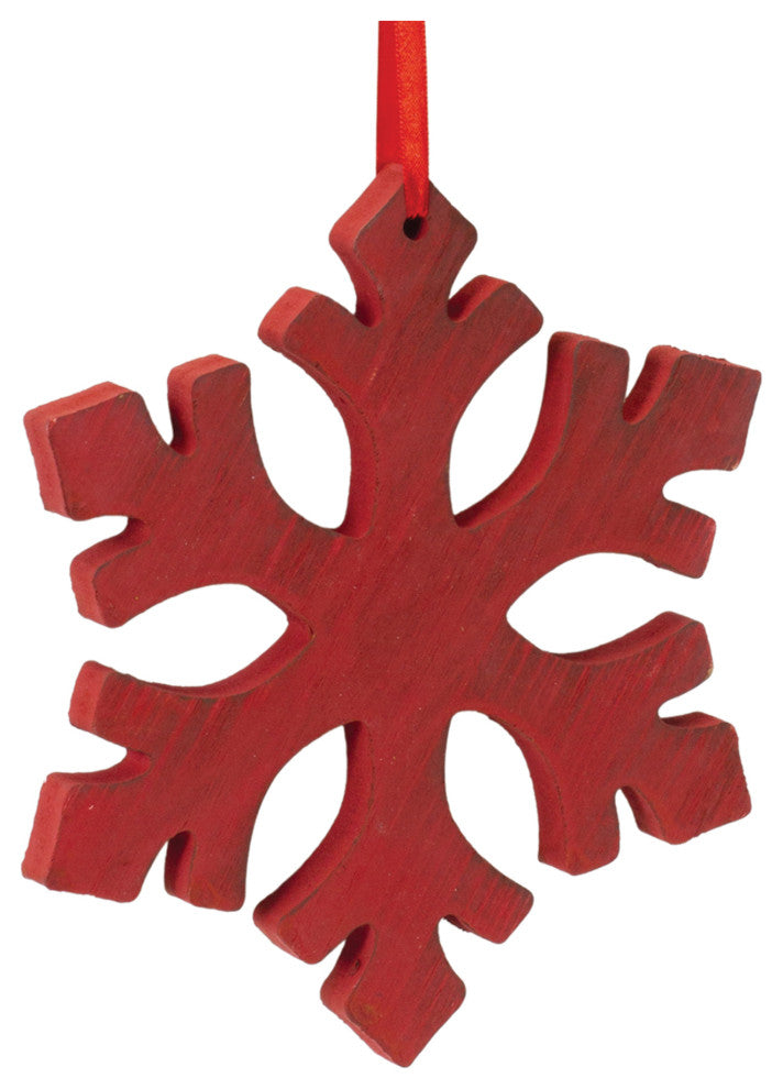 Fir Wood Snowflake Ornament, Set of 12