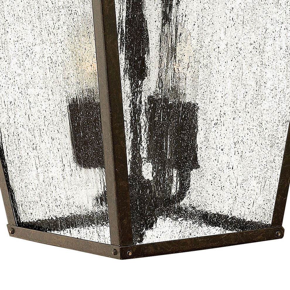 Trellis Large Outdoor Wall Sconce, Regency Bronze With Clear Seedy Glass