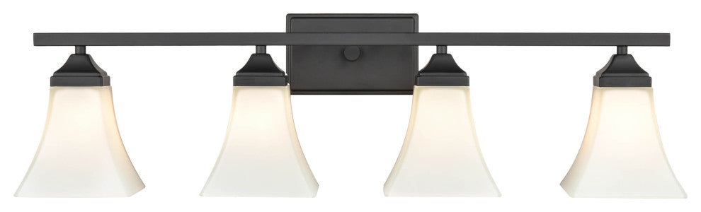 4 Light 31.5" Matte Black Vanity Light