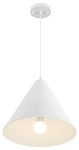 Ford LED Pendant, Replaceable LED, Matte White, 14.25in
