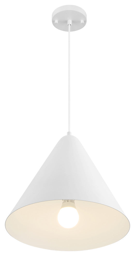 Ford LED Pendant, Replaceable LED, Matte White, 14.25in