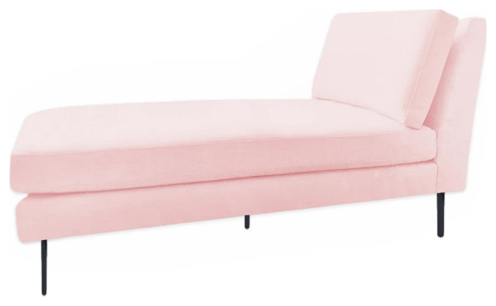 Aura Chaise Lounge With Metal Legs, Armless Lounge Sofa