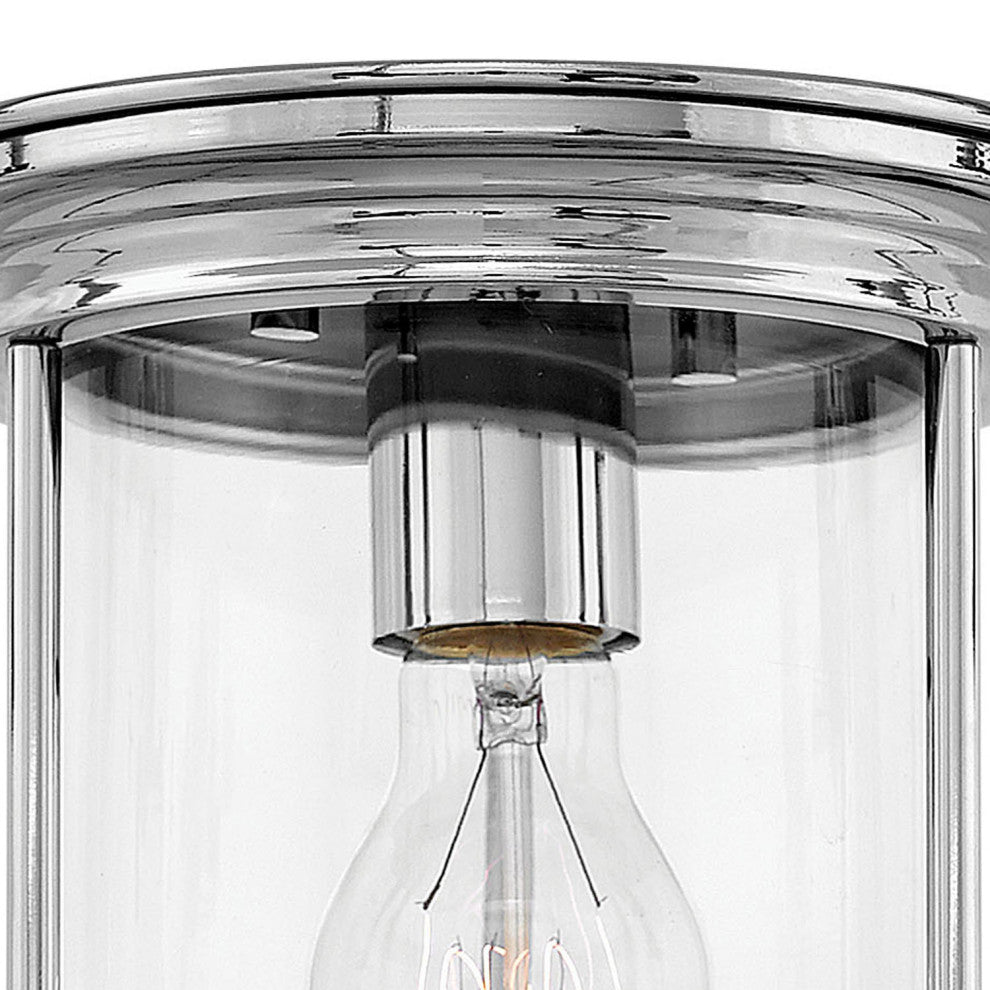 Hinkley Hadley Small Flush Mount, Chrome With Clear Glass