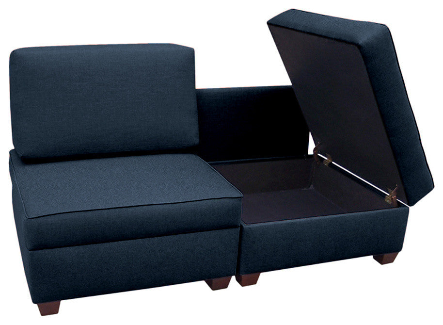 Duobed Storage Sofa Bed, 36"x72", Deep Ocean