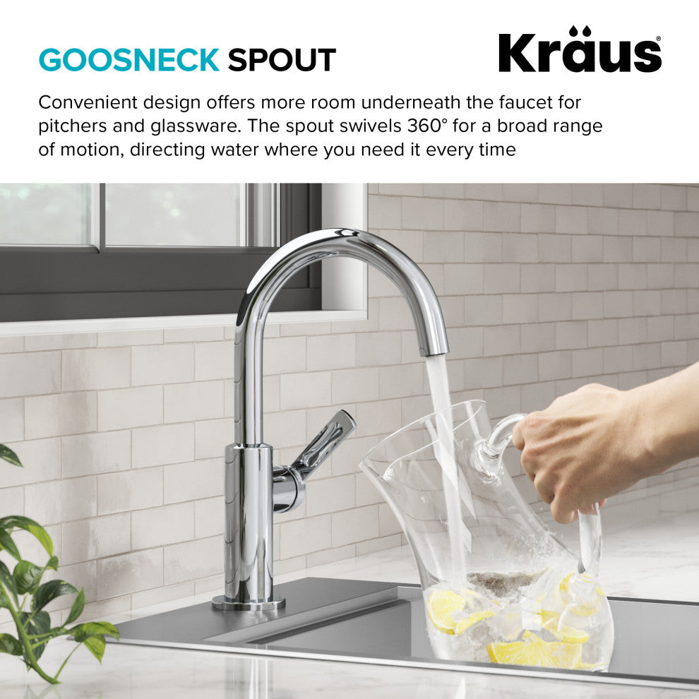 Oletto 1-Hole Kitchen Bar Faucet Matte Black