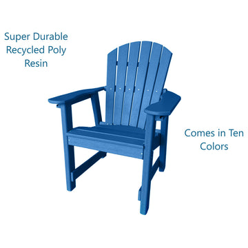 Phat Tommy Outdoor Dining Chair - Weatherproof Patio Seating, Poly Furniture, Blue