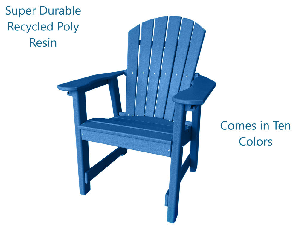 Phat Tommy Outdoor Dining Chair - Weatherproof Patio Seating, Poly Furniture, Blue