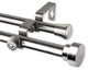 Topper Double Curtain Rod, Satin Nickel, 28-48"