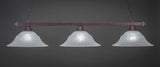 Square 3-Light Bar, Dark Granite/White Marble