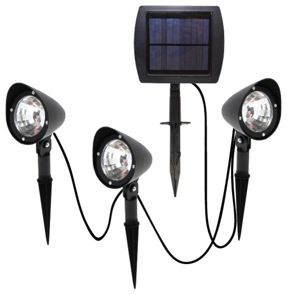 3-in-1 Solar Powered LED Outdoor Landscape Spotlights