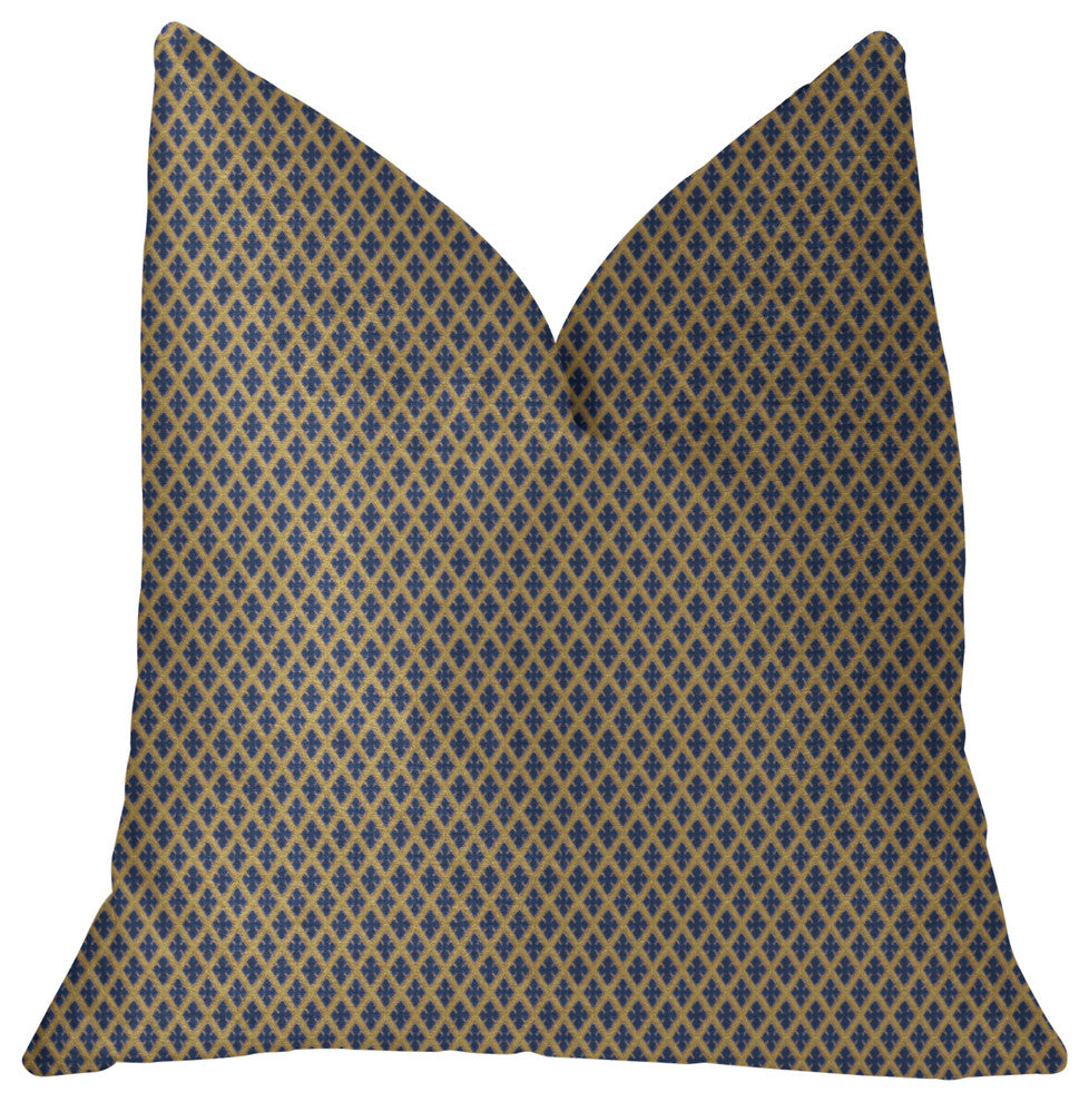 Zurie Bliss Prussian Blue Luxury Throw Pillow, 20"x36" King
