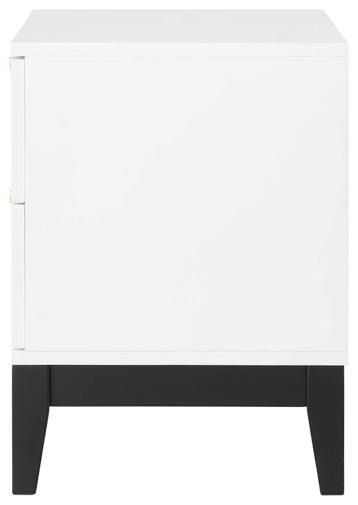 Nightstand Side End Table, White, Wood, Modern, Mid Century Living Guest Suite