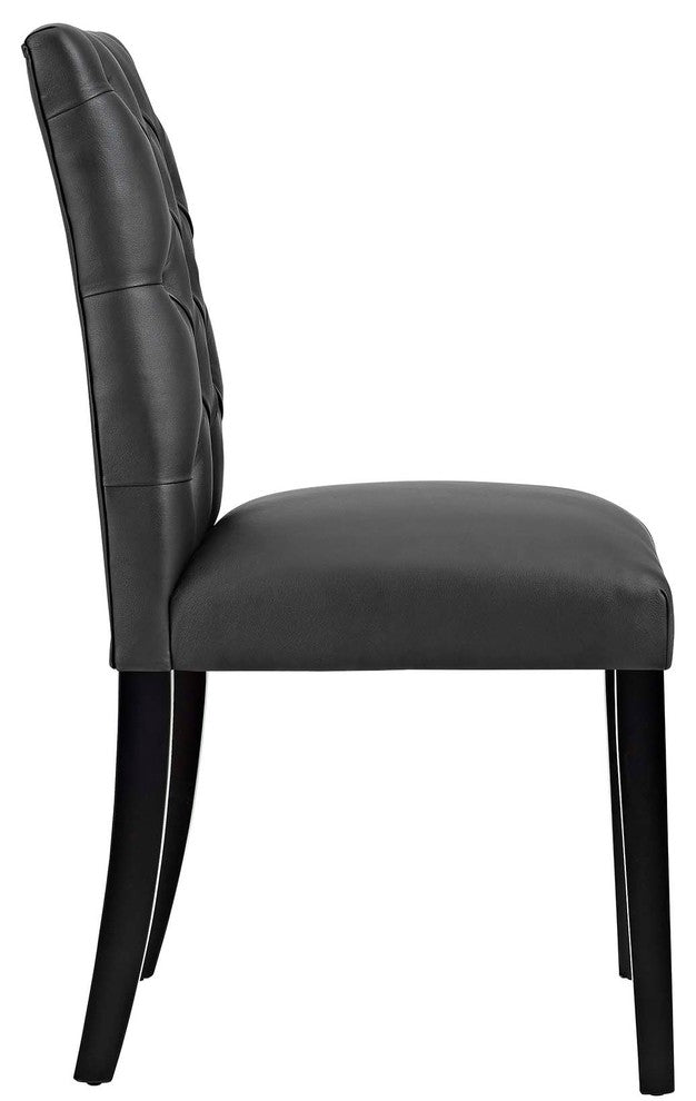 Duchess Dining Chair Vinyl Set of 4, Black