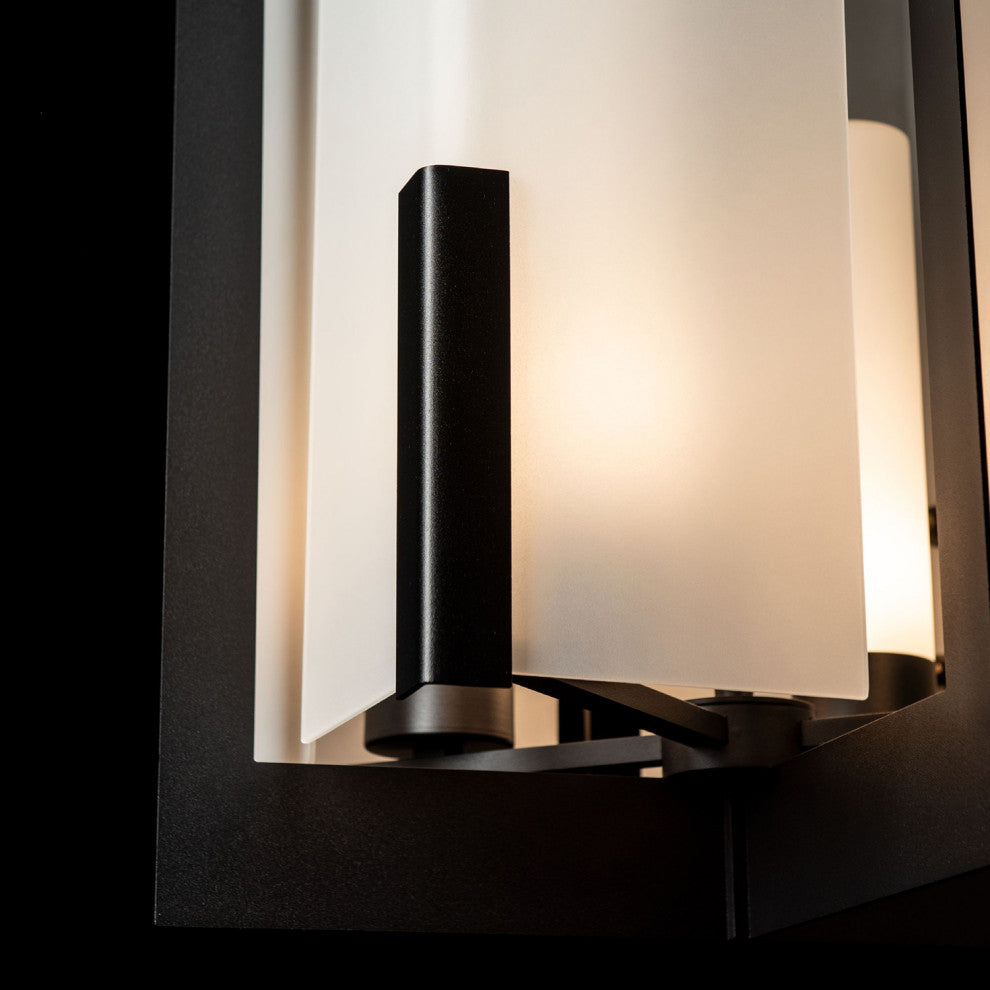Summit Lantern, Black/Frosted Glass