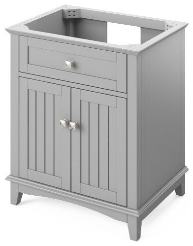 Savino Modern 30" Grey Single Sink Vanity, Black Granite Vanity Top