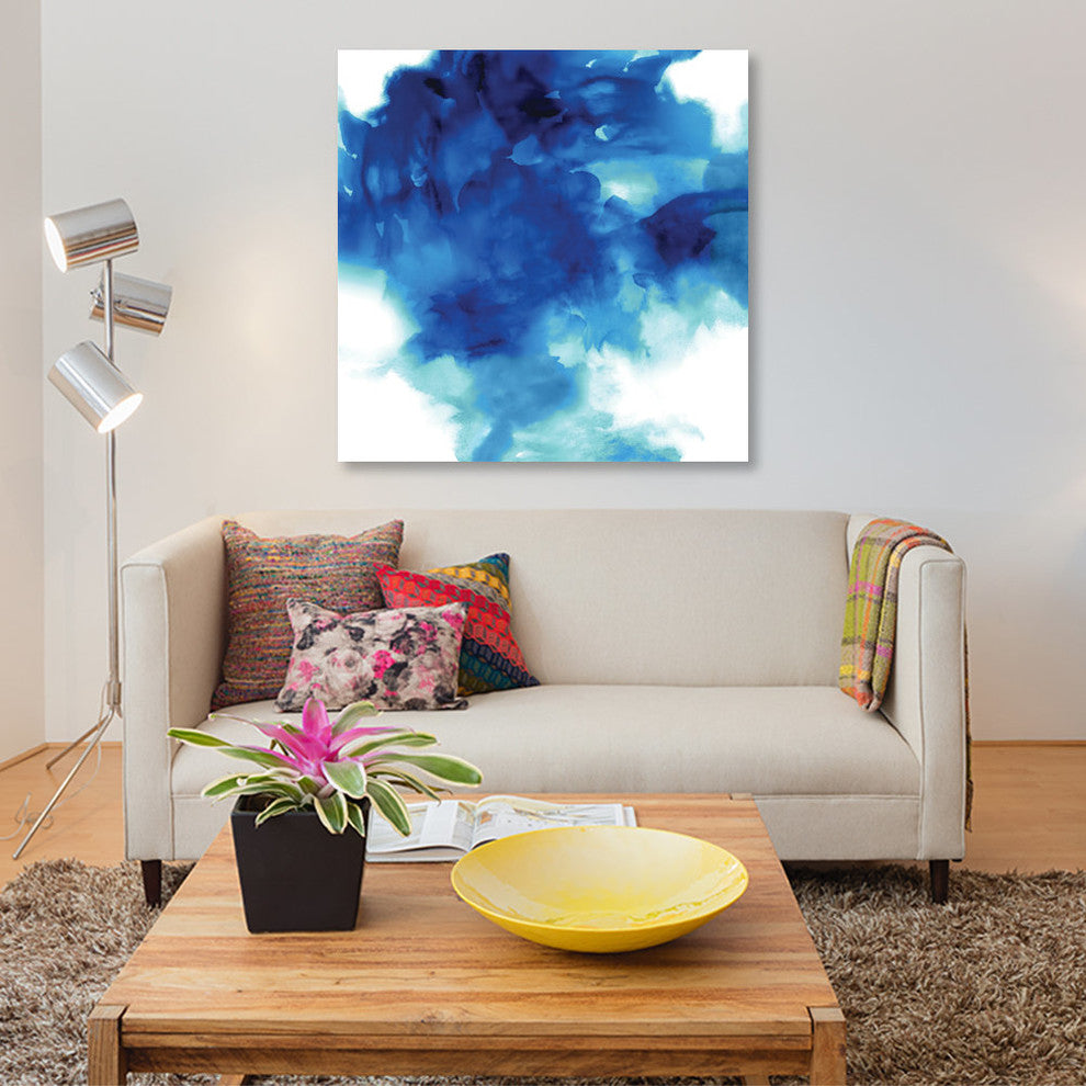 "Ascending In Blue II" by Daniela Hudson, Canvas Print, 18"x18"