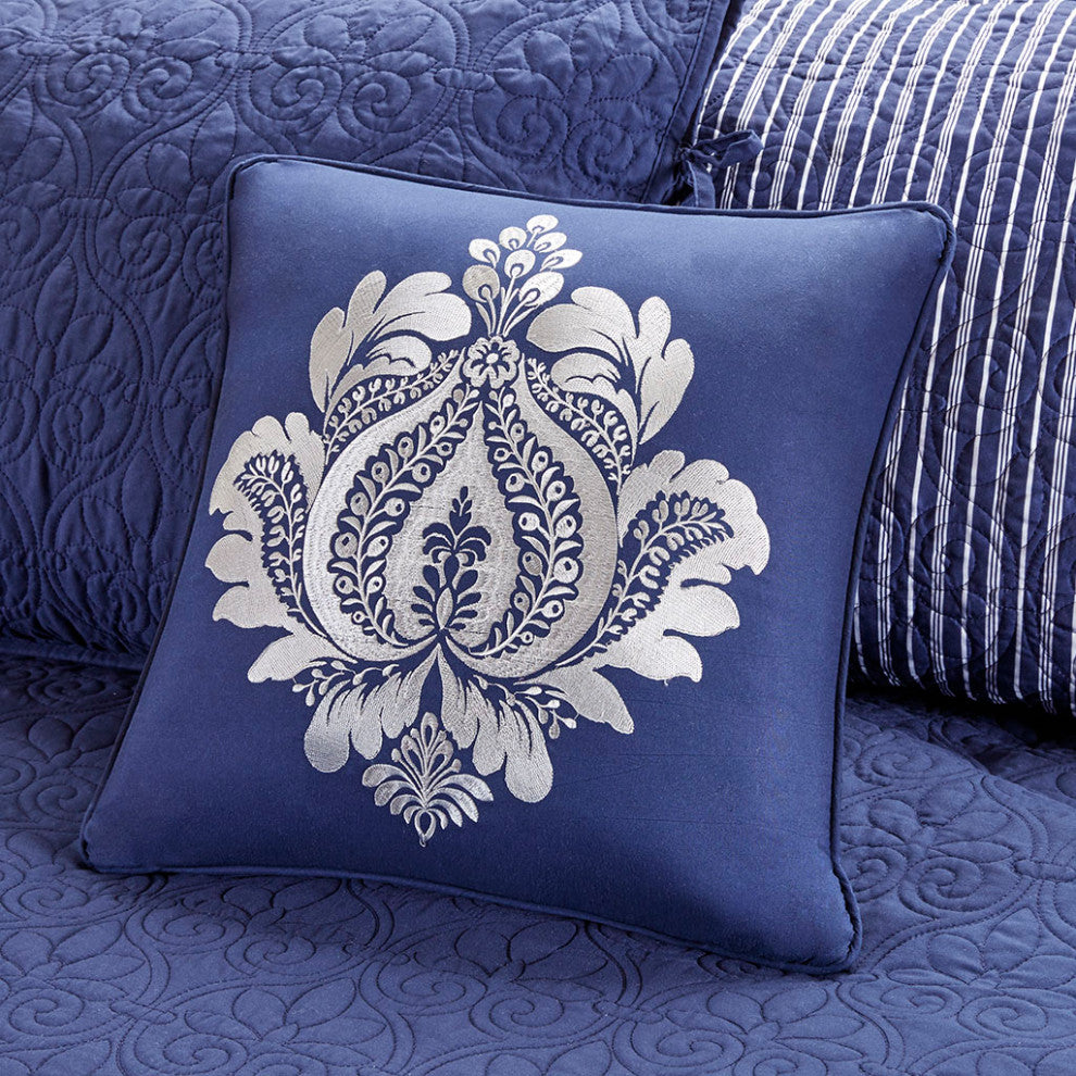 Madison Park Quebec 6 Piece Reversible Daybed Cover Set, Navy