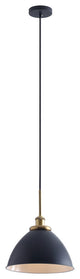 1-Light Black Metal Shade Pendant Light