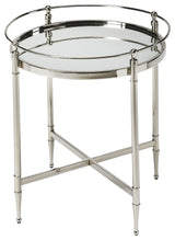 Butler Crosby Metal and Mirror End Table, Silver