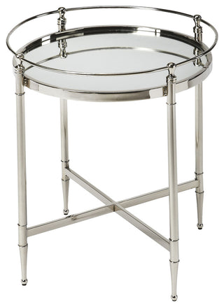 Butler Crosby Metal and Mirror End Table, Silver