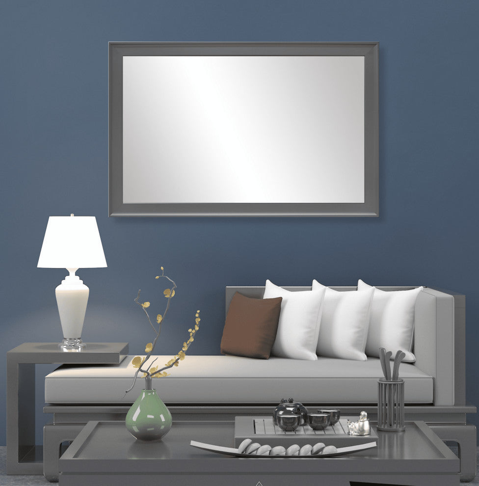 Morgan Framed Wall Mirror, Dark Gray, 26"x32"