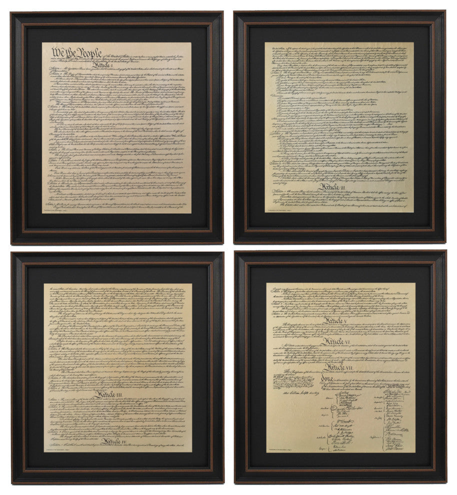 Framed Constitution Set, Original Four Page Format