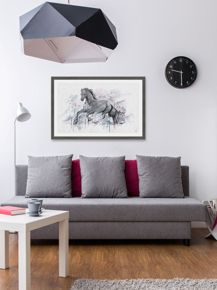 "Graceful Horse" Framed Painting Print, 24"x16"