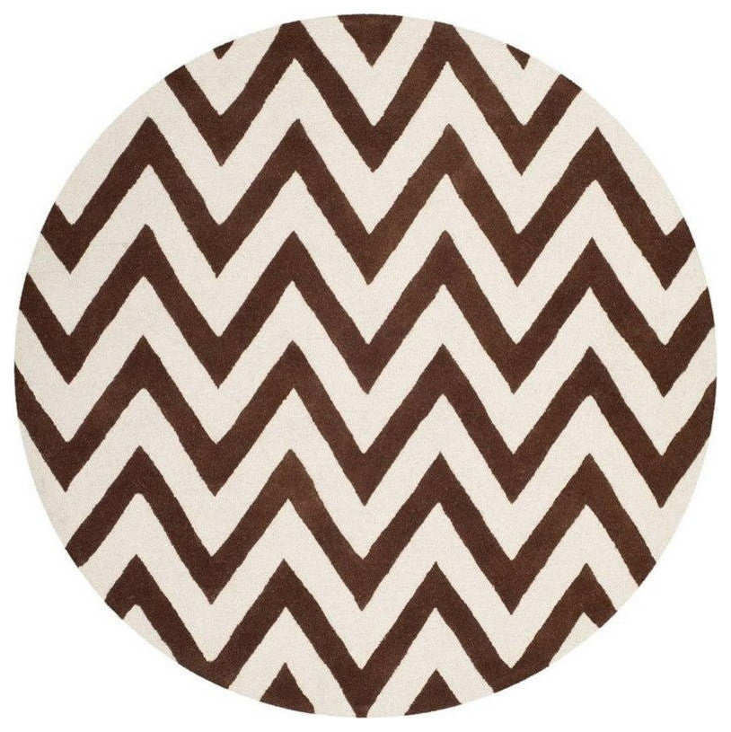 Safavieh Cambridge CAM139H 6' Round Dark Brown Rug