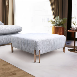 Square Ottoman - White/Black Kd