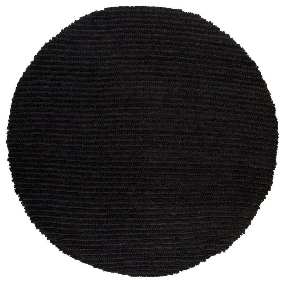 Anni Contemporary Area Rug, Black, 7'9" Round