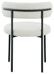 Beacon Dining Chair, Set of 2, Cream, Boucle Fabric, Matte Black Finish