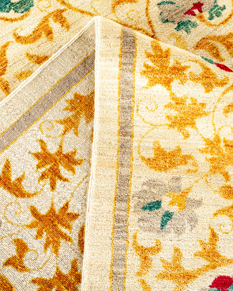 Suzani, One-of-a-Kind Handmade Area Rug Ivory, 18' 4" x 12' 3"