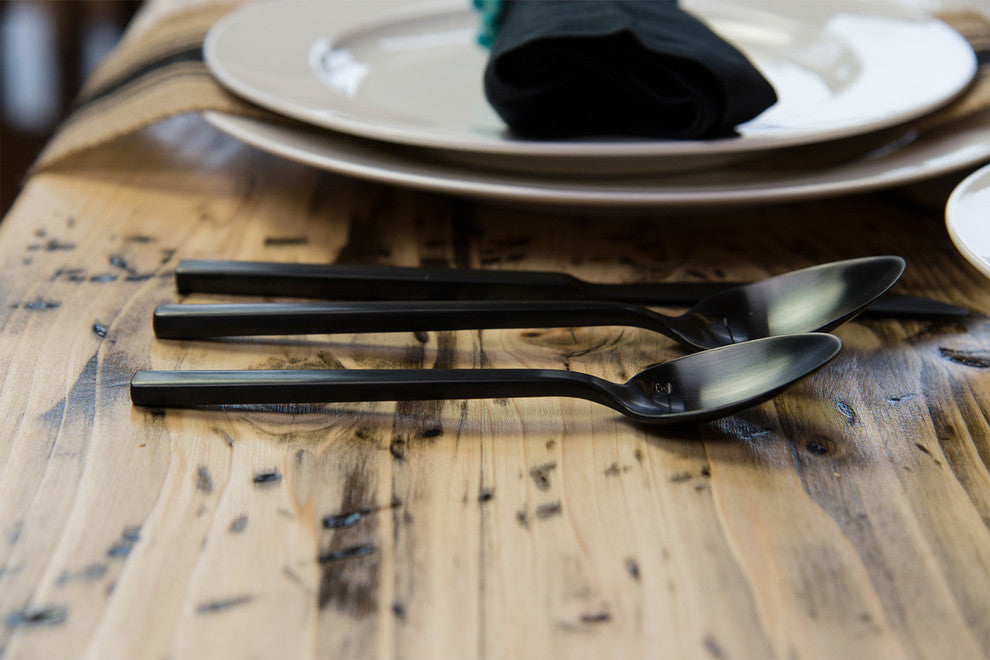 Arezzo 18/10 Brushed Black Flatware Set, Service for 4, 20-Piece