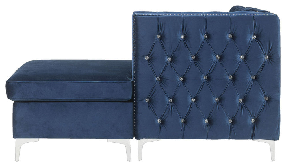 ACME Jaszira Modular Chaise, Blue Velvet