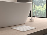 CastelloUSA Diatomite Quick-Dry Stone Bath Mat, 16"x12", Small, White