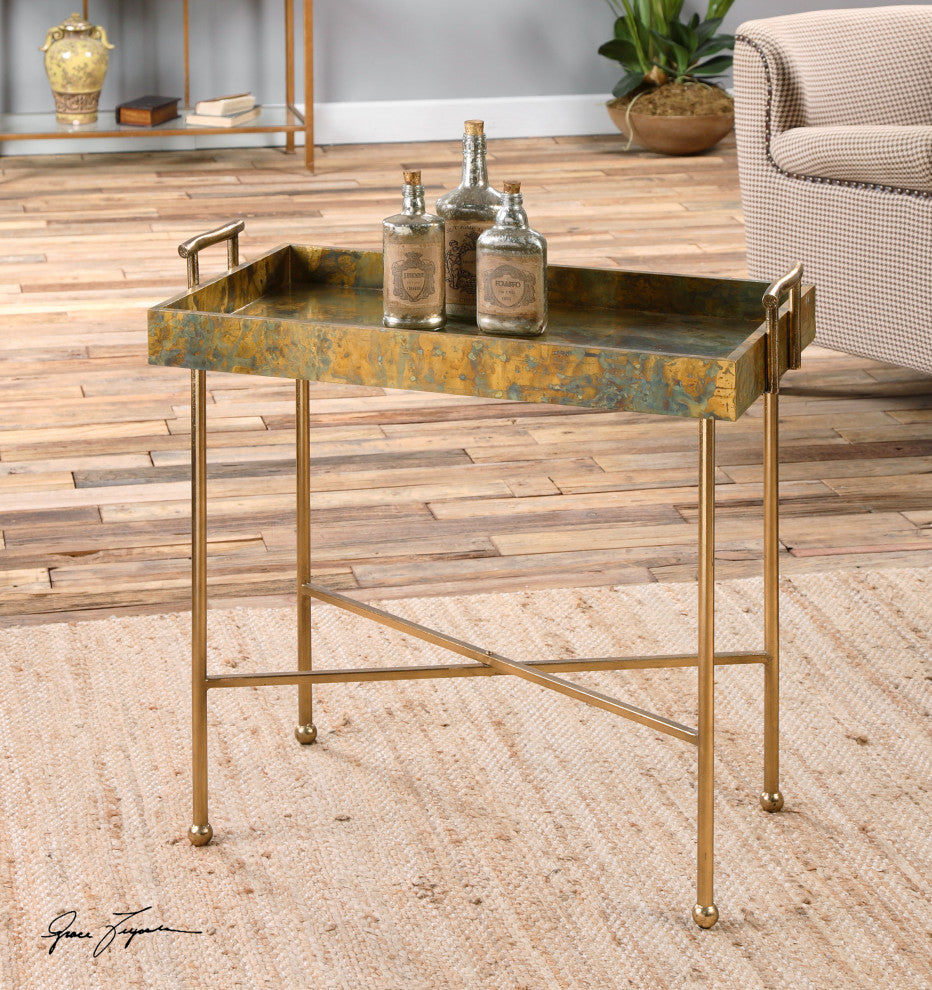 Uttermost Couper Oxidized Tray Table