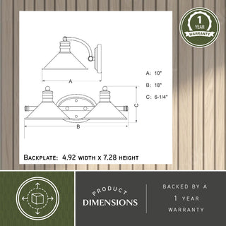 Akron Two Light Vanity, Satin Nickel and Matte White