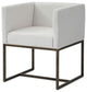 White Antique Velvet Brass Dining Chair