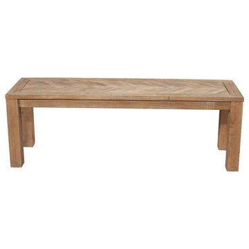 Aiden Dining Bench, Weathered Natural
