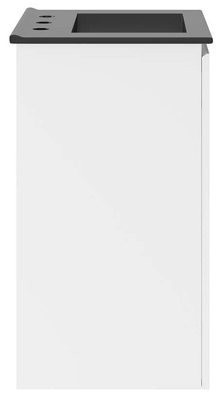 Bryn 18" Wall-Mount Bathroom Vanity, White Black