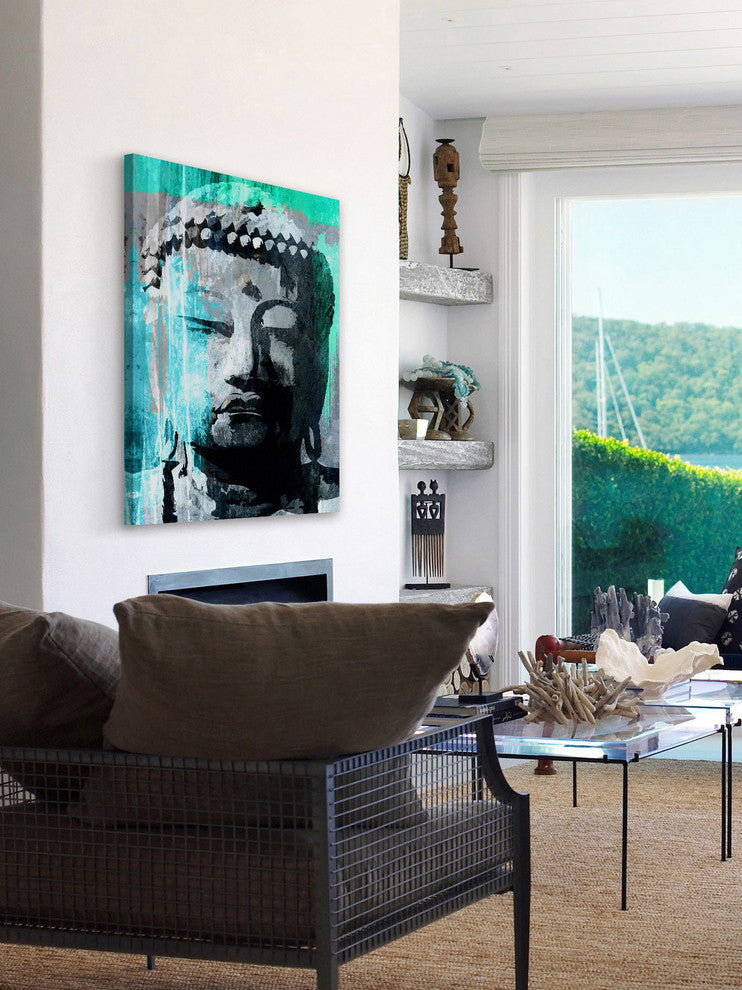 Marmont Hill, "Buddha Giant" by Rick Martin Painting on Wrapped Canvas, 30x45