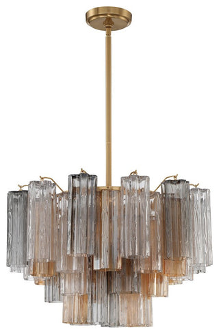 CRYSTORAMA Addis 9 Light Aged Brass Chandelier