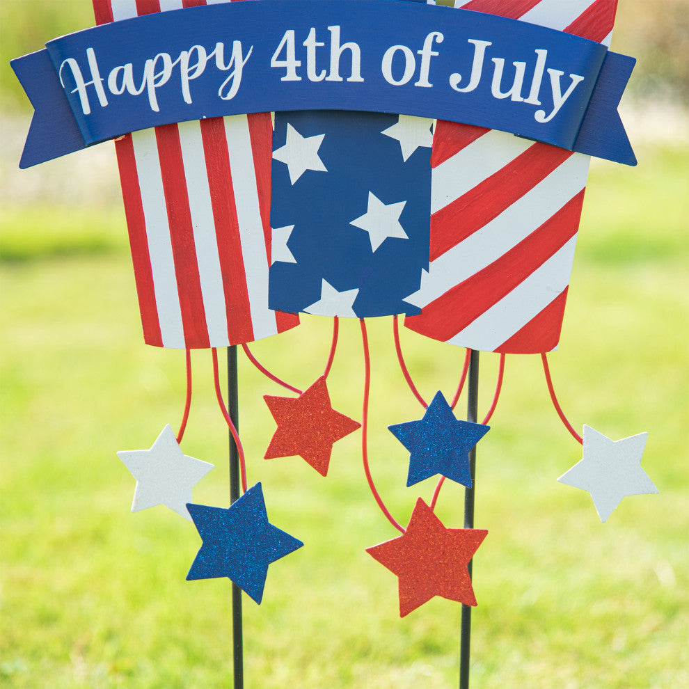 30"H Patriotic Firecracker Yard Stake