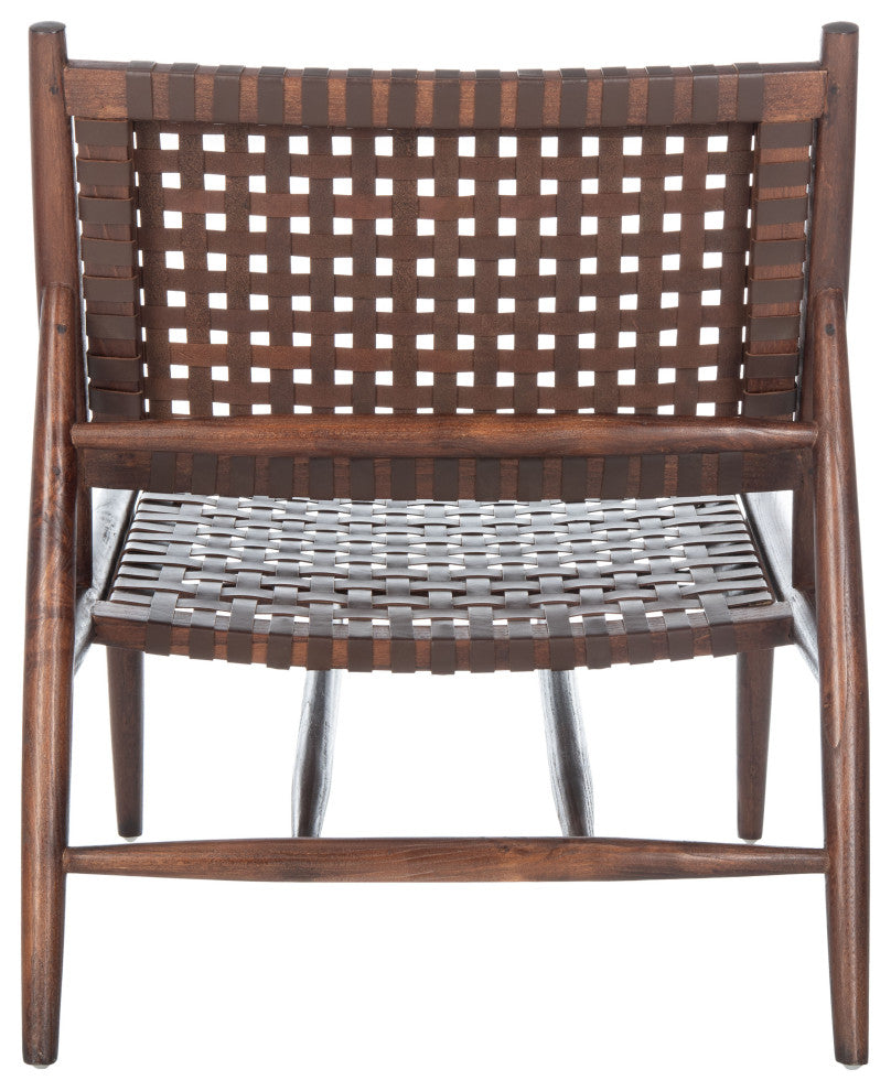 Safavieh leil Leather Woven Accent Chair, Brown