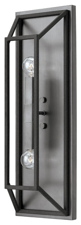 Hinkley Fulton Large Two Light Sconce, Aged Zinc