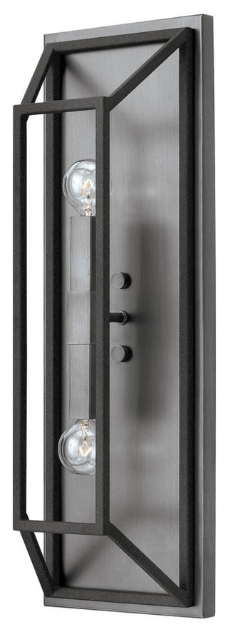 Hinkley Fulton Large Two Light Sconce, Aged Zinc