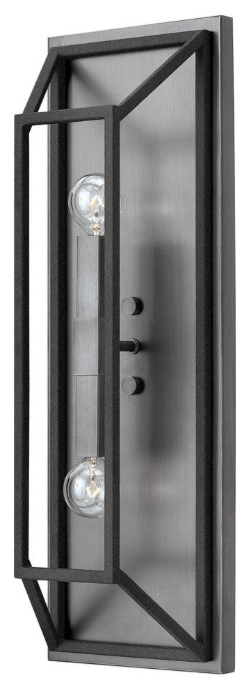 Hinkley Fulton Large Two Light Sconce, Aged Zinc