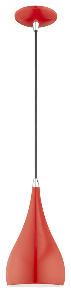 Livex Lighting Shiny Red 1-Light Mini Pendant