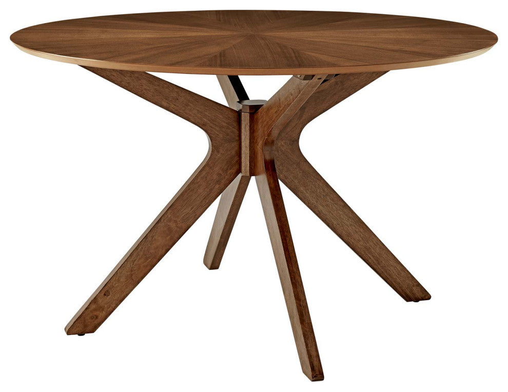 Crossroads 47" Round Wood Dining Table Walnut